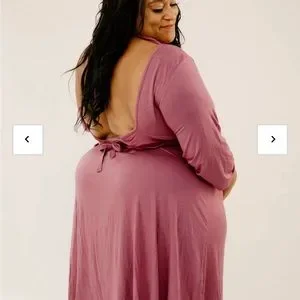 Lila Other Lila Labor Postpartum Gown In Dusty Rose Full